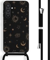 iMoshion Hoesje Geschikt voor Samsung Galaxy S23 FE Hoesje Met Koord - iMoshion Siliconen design hoesje met koord - Zwart / Sky Black