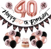 Verjaardag Ballon 40 | Snoes Chique de Frique - Feestpakket | Rose en Zwart