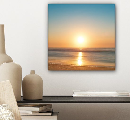 Tableau sur toile 20x20 cm - Décoration murale Mer - Couleurs - Soleil - Décoration murale salon - Décoration chambre - Accessoires chambre - Peintures sur toile