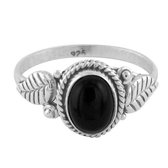 Jewelryz | Laural | Ring 925 zilver met zwarte onyx | 17.00 mm / maat 53