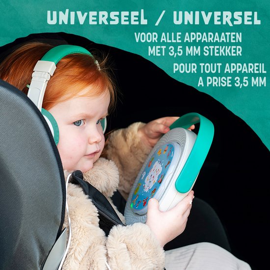 TIMIO Opvouwbare Kinder-Koptelefoon, Hoofdtelefoon, Headphones | Licht, Klein, Compact | Compatibel met TIMIO Player en andere Apparaten | Volume beperkt tot 85dB | Afneembare Kabel | Muziek delen