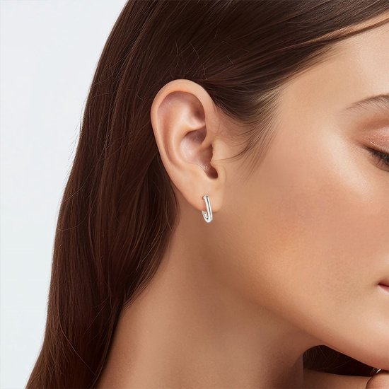 Lucardi - Boucles d'oreilles ovales en argent rhodié