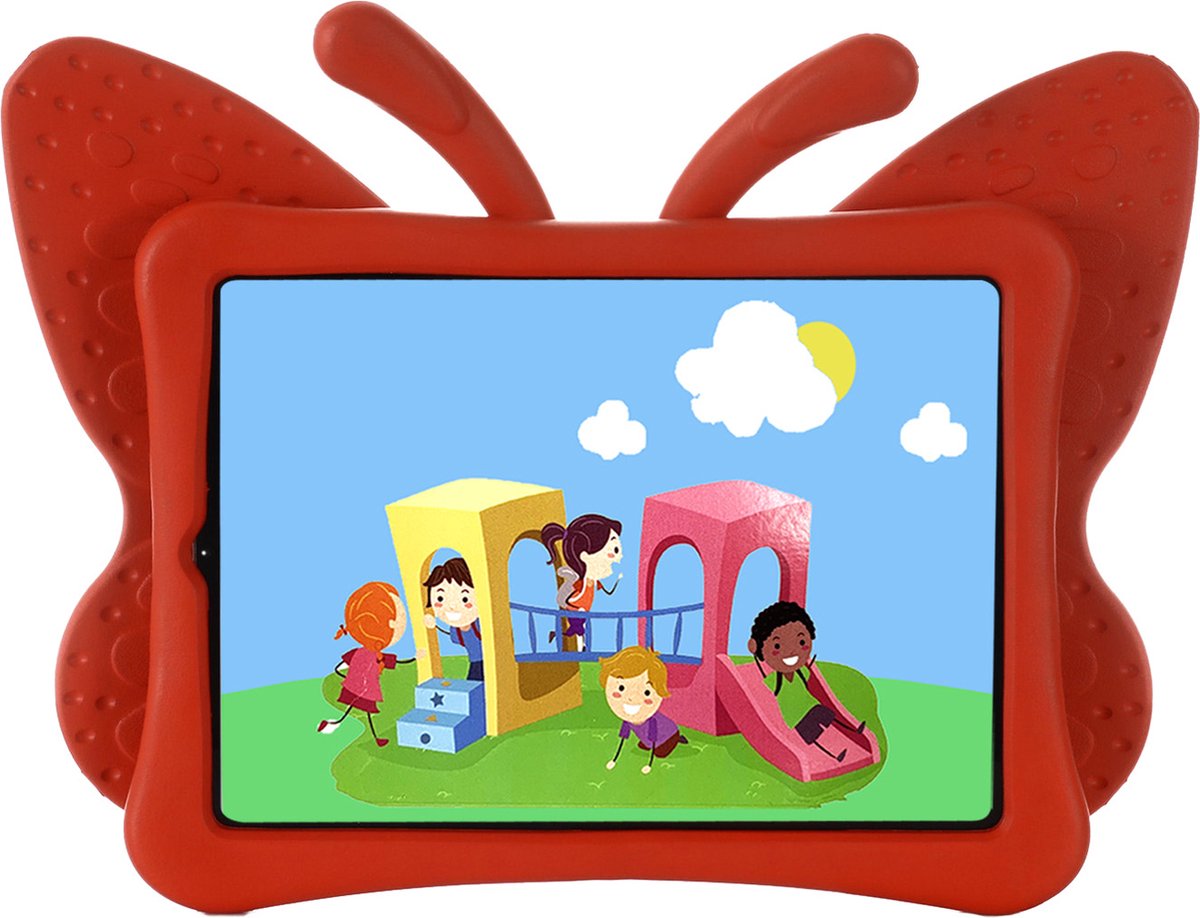 Apple iPad Air 5 (2022) 10.9 inch Tablet - Kinder iPad Hoes - Vlinder - Rood