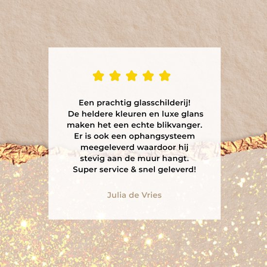 MuchoWow® Peinture sur verre 20x20 cm - Peinture acrylique sur verre - Rose - Or - Glitter - Design - Photo sur verre - Peintures