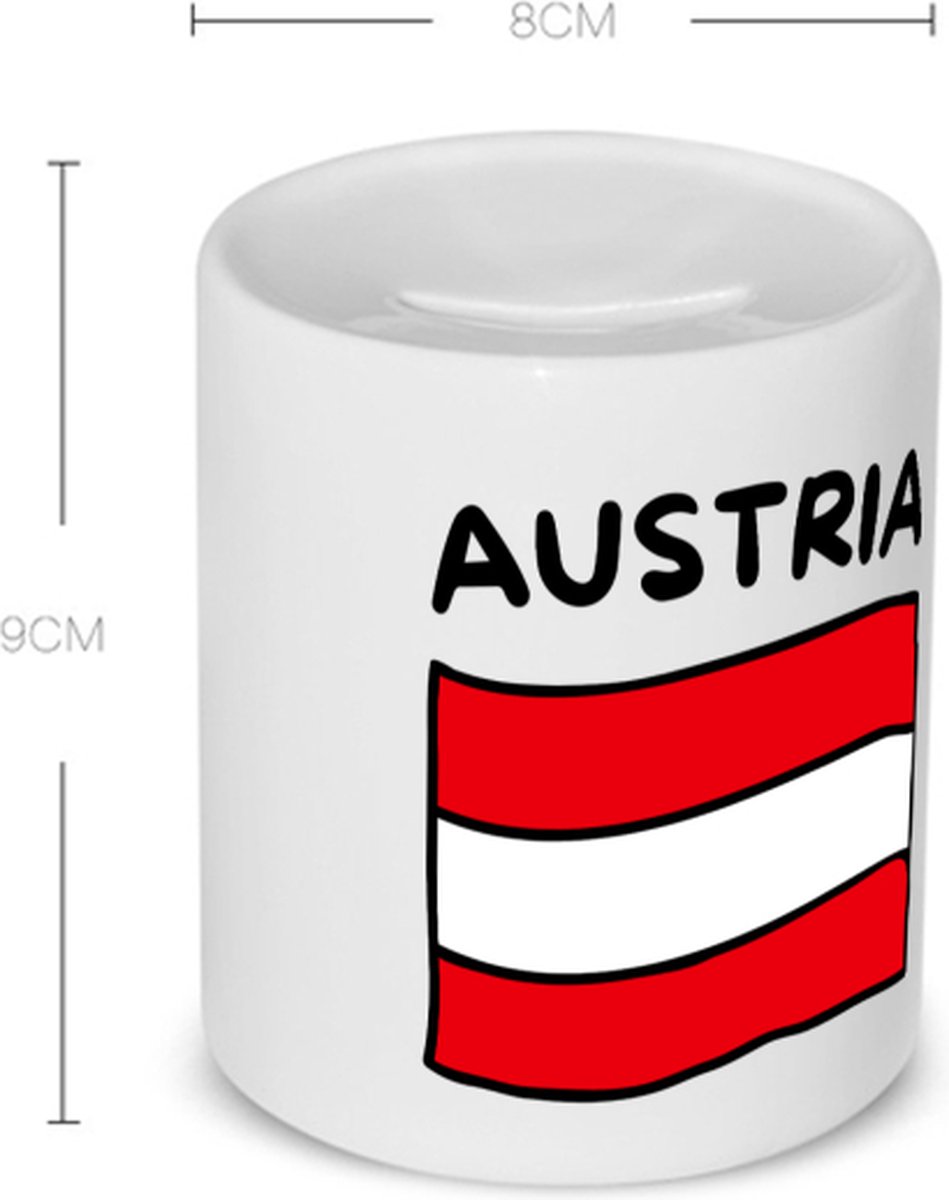 Akyol austria vlag Spaarpot Oostenrijk reizigers toerist verjaardagscadeau souvenir vakantie 350 ML inhoud