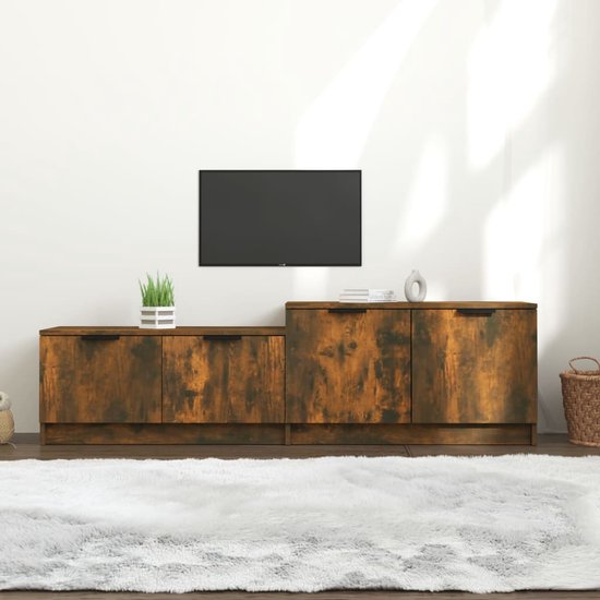 vidaXL Tv-meubel Gerookt Eiken - 158.5 x 36 x 45 cm - Praktisch materiaal - Voldoende opbergruimte - Stevig blad - Kast
