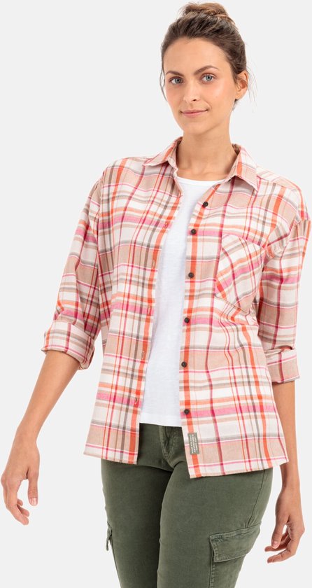 camel active Casual flanellen blouse met ruitpatroon - Maat womenswear-L - Mehrfarbig