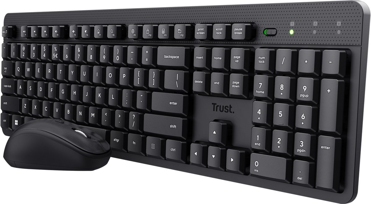 TRUST Ody II Wireless Stille draadloze toetsenbord- en muisset Zwart