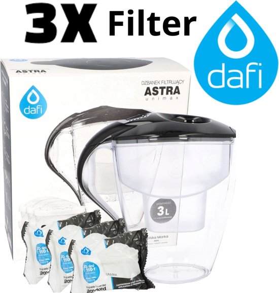 Carafe filtrante Dafi - Astra - Zwart - 3L + 5 cartouches de