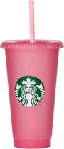 Starbucks Cup - Pink Glitter Cup - Holiday Cup - Avec paille et couvercle - Glitter Cup - Color Tumbler - Réutilisable - tasse à café glacé - Tasse Milkshake - Édition Limited