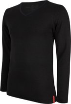 Undiemeister - T-shirt - T-Shirt heren - Slim fit - Longsleeve - Gemaakt van Mellowood - V-Hals - Volcano Ash (zwart) - Anti-transpirant - S