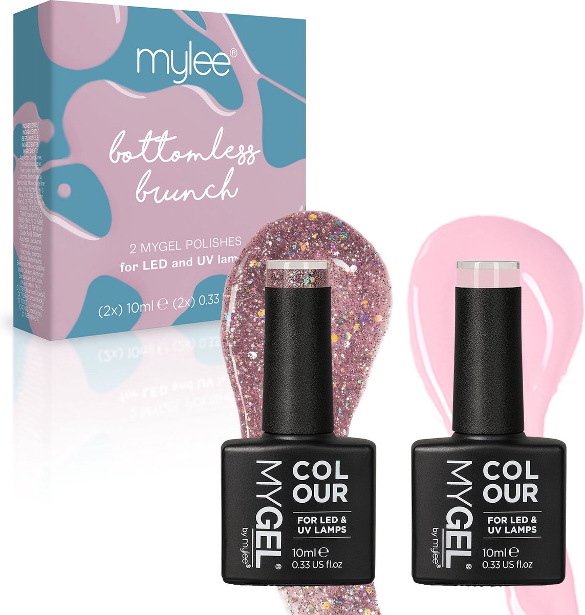 Goedkoopste Mylee Gel Nagellak Set 2x10ml [Bottomless Brunch ] UV/LED Gellak Nail Art Manicure Pedicure, Professioneel & Thuisgebruik - Langdurig en gemakkelijk aan te brengen