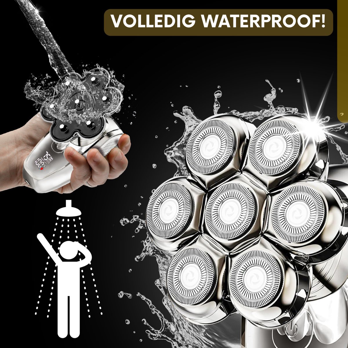 6-in-1 Scheerapparaat Mannen – Trimmer - Tondeuse - Sansbeauté® SkullSharp MAX - Electric Face & Head Shaver - Shave - Hoofd Kaal Scheren – Nat & Droog - Elektrisch thumbnail 2