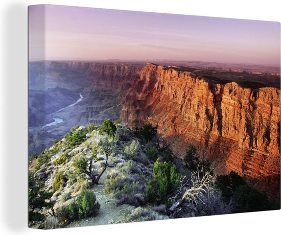Canvas schilderij 180x120 cm - Wanddecoratie De Grand Canyon in Arizona - Muurdecoratie woonkamer - Slaapkamer decoratie - Kamer accessoires - Schilderijen