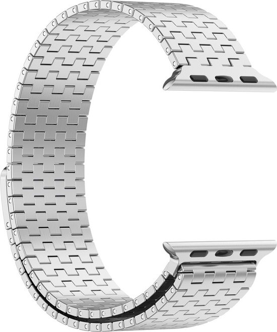 Bracelet en acier - convient pour Apple Watch Series 1/2/3/4/5/6/7/8/9/SE avec une taille de boîtier de 38 mm / 40 mm / 41 mm - argent