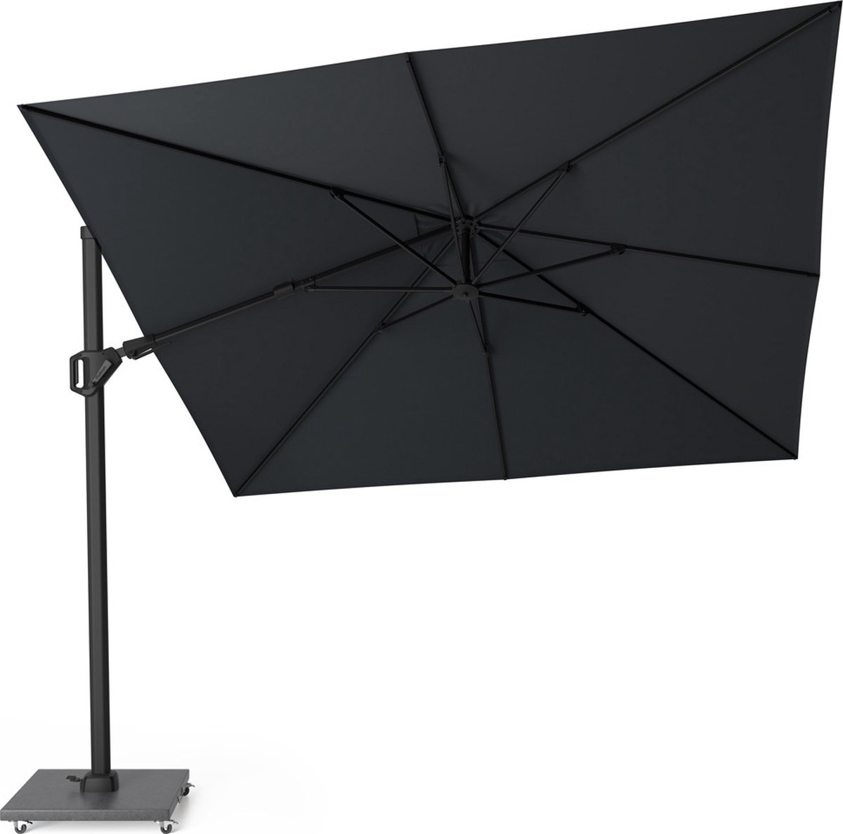 Challenger T2 premium zweefparasol 300x300 cm matt black mast jet black