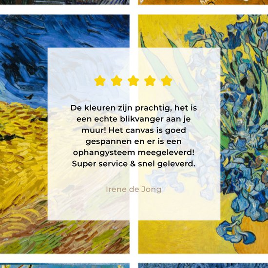Oude Meesters Canvas - 120x180 - Canvas Schilderij - Van Gogh - Collage - Sterrennacht