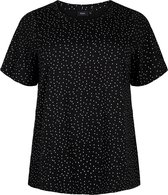 ZIZZI MCASEY S/S STRAIGHT TEE Dames T-shirt - Black - Maat S (42-44)