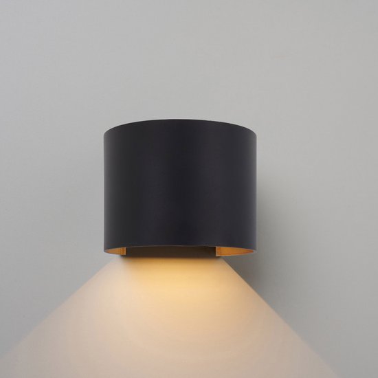 Wandlamp Zwart - Up & Down - Dimbaar - 6 watt - 540 umen Lumen - 2700 ...