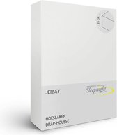 Sleepnight Hoeslaken - Jersey - (hoekhoogte 35 cm ) ivoire - B 190 x L 220 cm - Lits-jumeaux Strijkvrij - Geschikt voor Standaard Matras/Boxspring/Matras + Topper - 600997-B 190 x L 220 cm