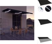 vidaXL Auvent - Extensible - 500 x 300 cm - Imperméable - Anti-UV - Tissu anthracite - Aluminium enduit de poudre - Protection solaire de fenêtre