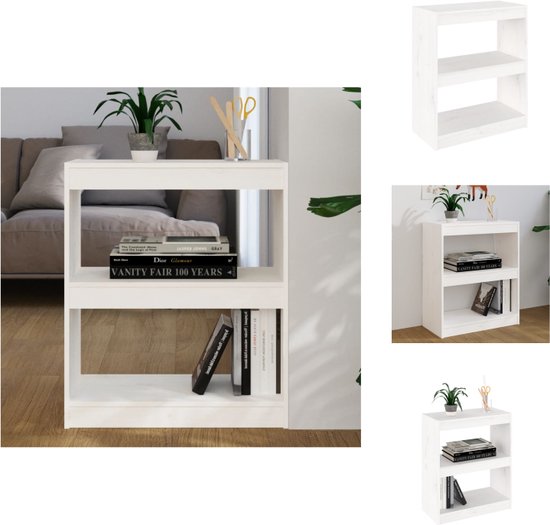 vidaXL Boekenkast/kamerscherm 40x30x198 cm wit