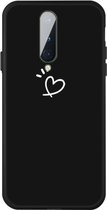 Voor OnePlus 8 Three Dots Love-heart Pattern Frosted TPU beschermhoes (zwart)