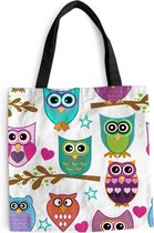 Sac à Bandoulière - Sac de Plage - Design Shopper - Hiboux - Animaux - 45x45 cm - Sac en Coton