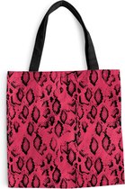 Sac bandoulière - Sac de plage - Shopper Imprimé serpent - Animaux - Rose - 45x45 cm - Sac en coton