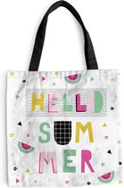 Sac bandoulière - Sac de plage - Shopper été - Citation - Pastèque - 40x40 cm - Sac coton