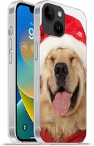 Geschikt voorApple Iphone 14 - Softcase hoesje - Hond - Grappig - Lachen - Kinderen - Jongens - Meisjes - Siliconen Telefoonhoesje