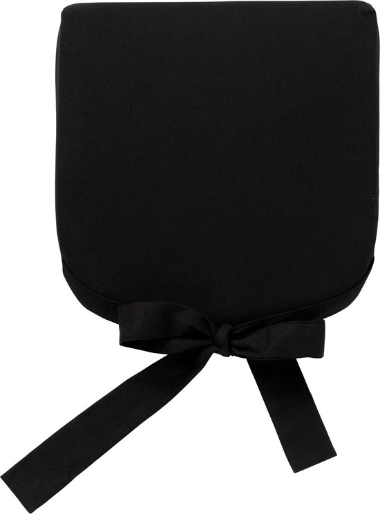 JAVA - Coussin de chaise avec ruban Corbeau 40x40 cm - noir - Dutch Decor