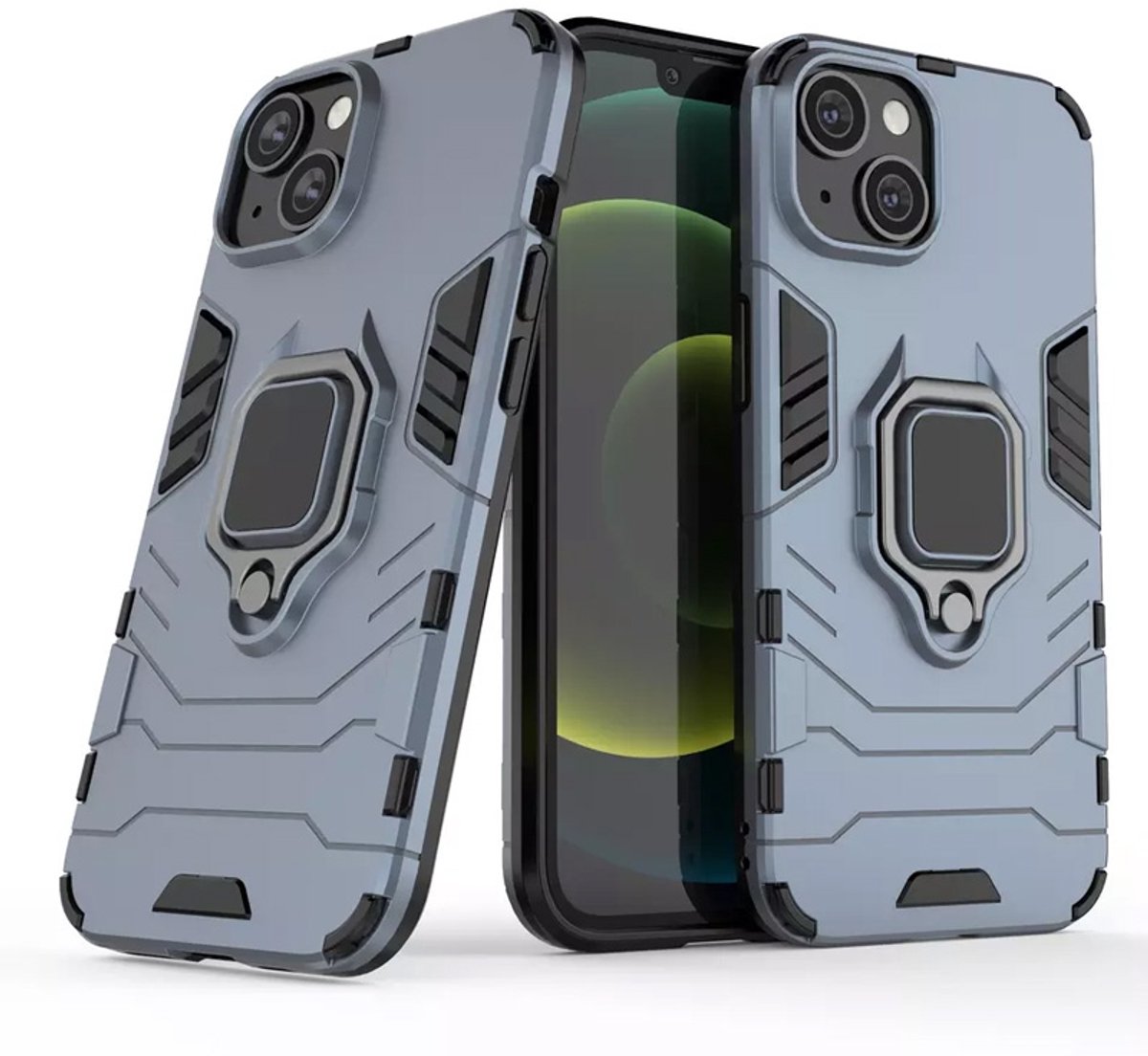 Hybride Ring Case Hoesje geschikt voor iPhone 14 Plus - blauw
