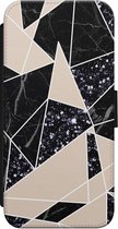 Casimoda® bookcase - Geschikt voor iPhone 8 - Hoesje met pasjeshouder - Abstract Painted - Zwart - Kunstleer