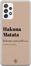 Casimoda® hoesje - Geschikt voor Samsung A52s - Hakuna Matata - Backcover - Siliconen/TPU - Bruin/beige