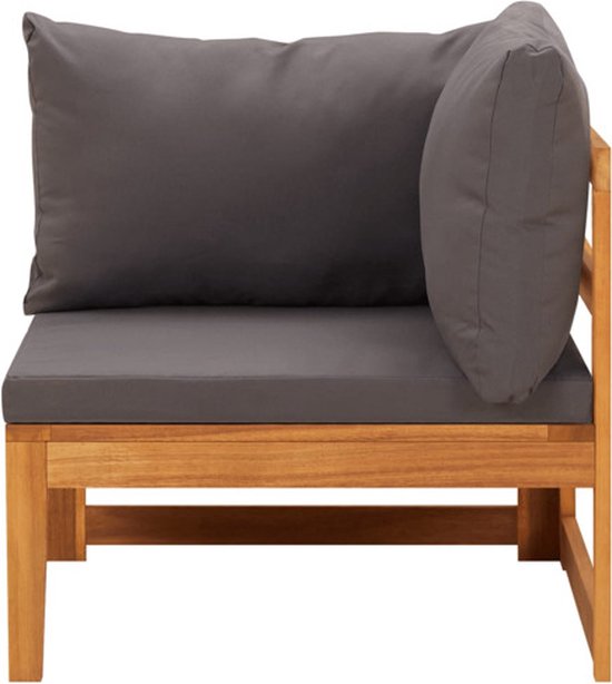 vidaXL Ensemble de jardin Bois d'acacia - 175x66x60 cm - kussen gris foncé - Ensemble de jardin