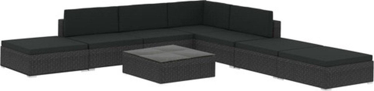 Vidaxl Bankset Zwart Loungeset