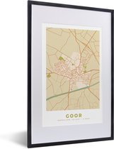 Fotolijst incl. Poster - Kaart - Goor - Stadskaart - Plattegrond - 40x60 cm - Posterlijst