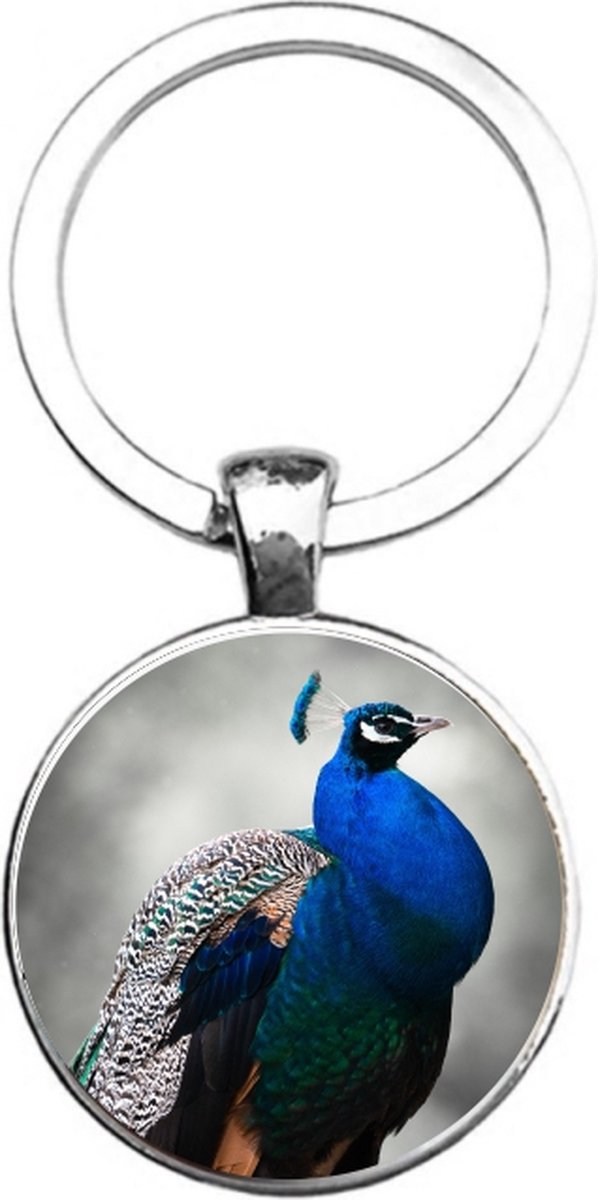 Sleutelhanger Glas - Pauw