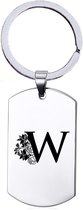 Porte-clés en acier inoxydable - Lettre avec Bloem - W.