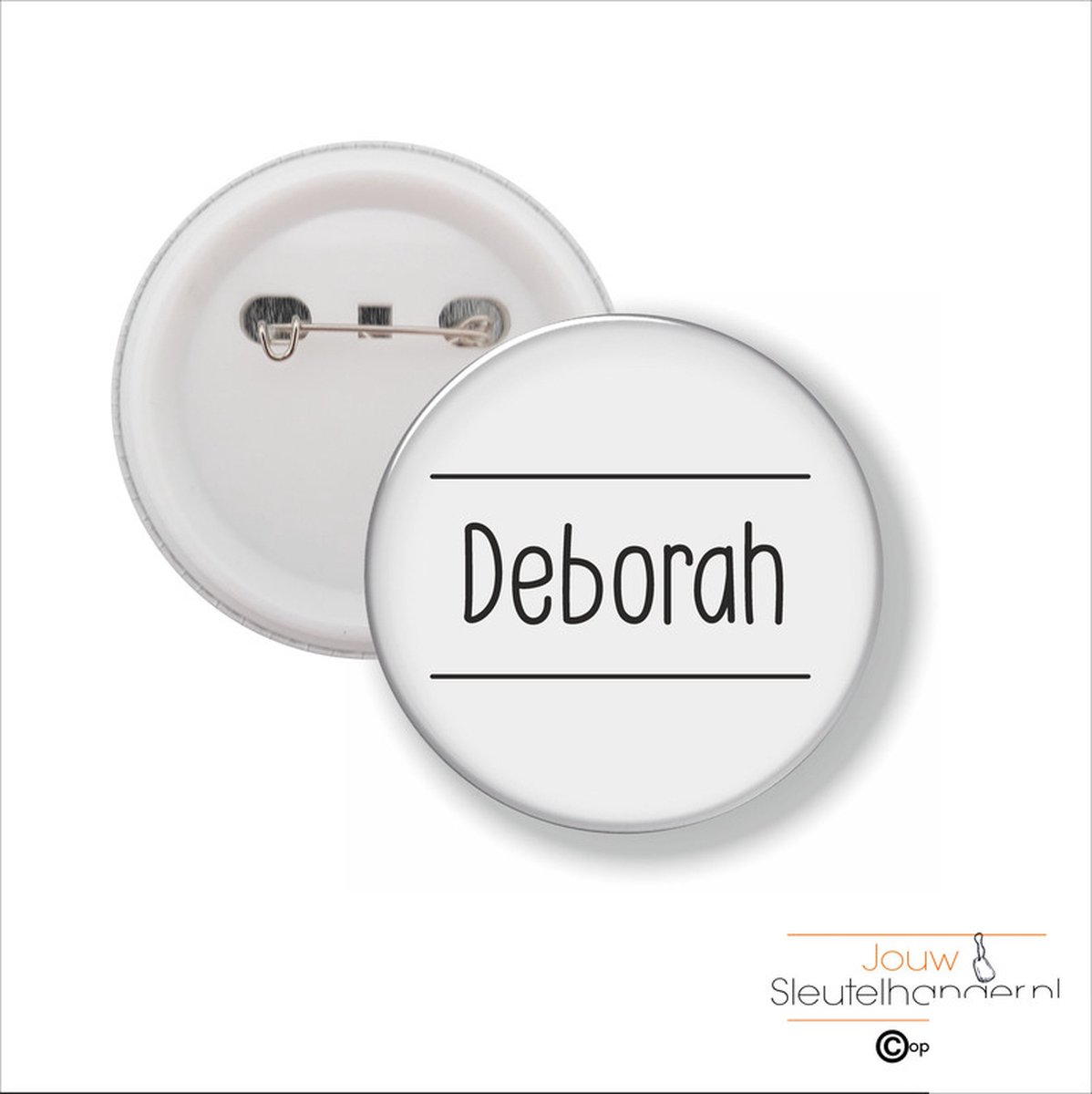 Button Met Speld 58 MM - Deborah