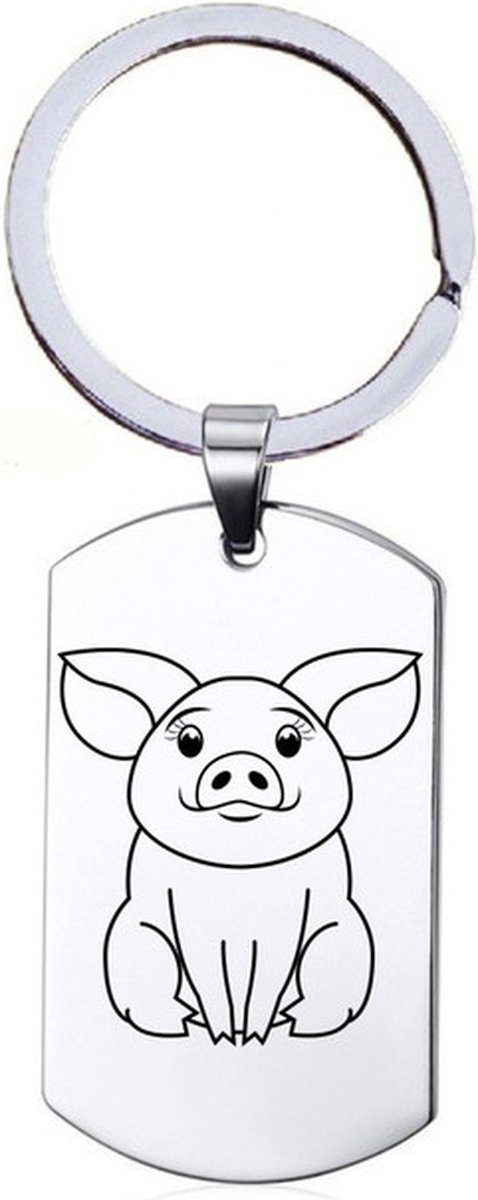 Sleutelhanger RVS - Biggetje