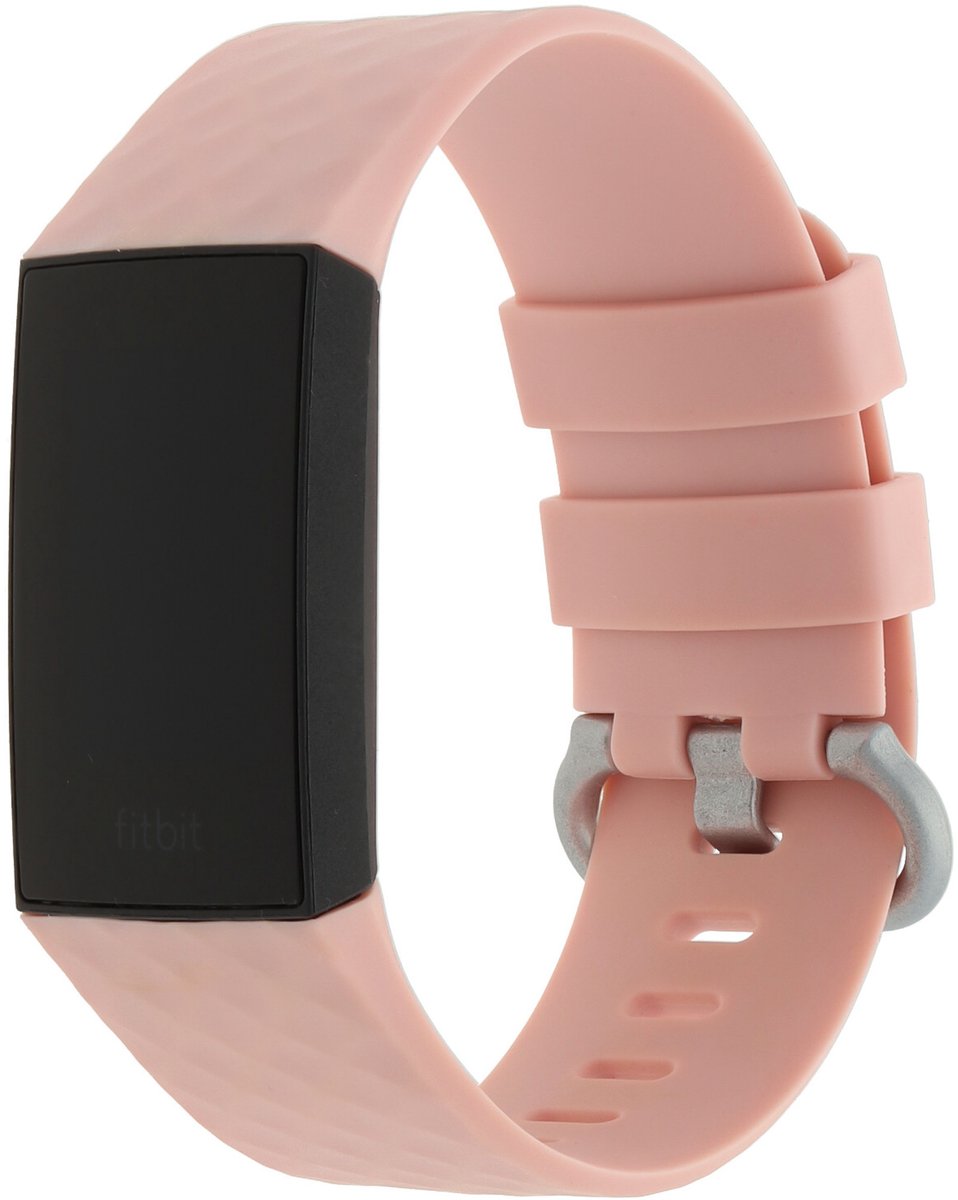 123watches sport wafel band - roze - SM - Geschikt voor Fitbit Charge 3 & 4