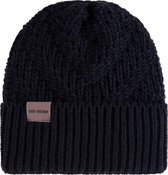 Knit Factory Sally Gebreide Muts Heren & Dames - Beanie hat - Navy - Grofgebreid - Warme donkerblauwe Wintermuts - Unisex - One Size