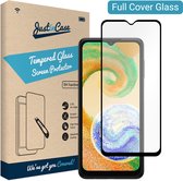 Samsung Galaxy A04s screenprotector - Full Cover - Gehard glas - Zwart - Just in Case