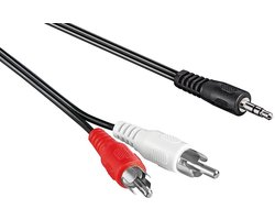 3,5mm Jack - Tulp stereo audio kabel - zwart - 0,50 meter