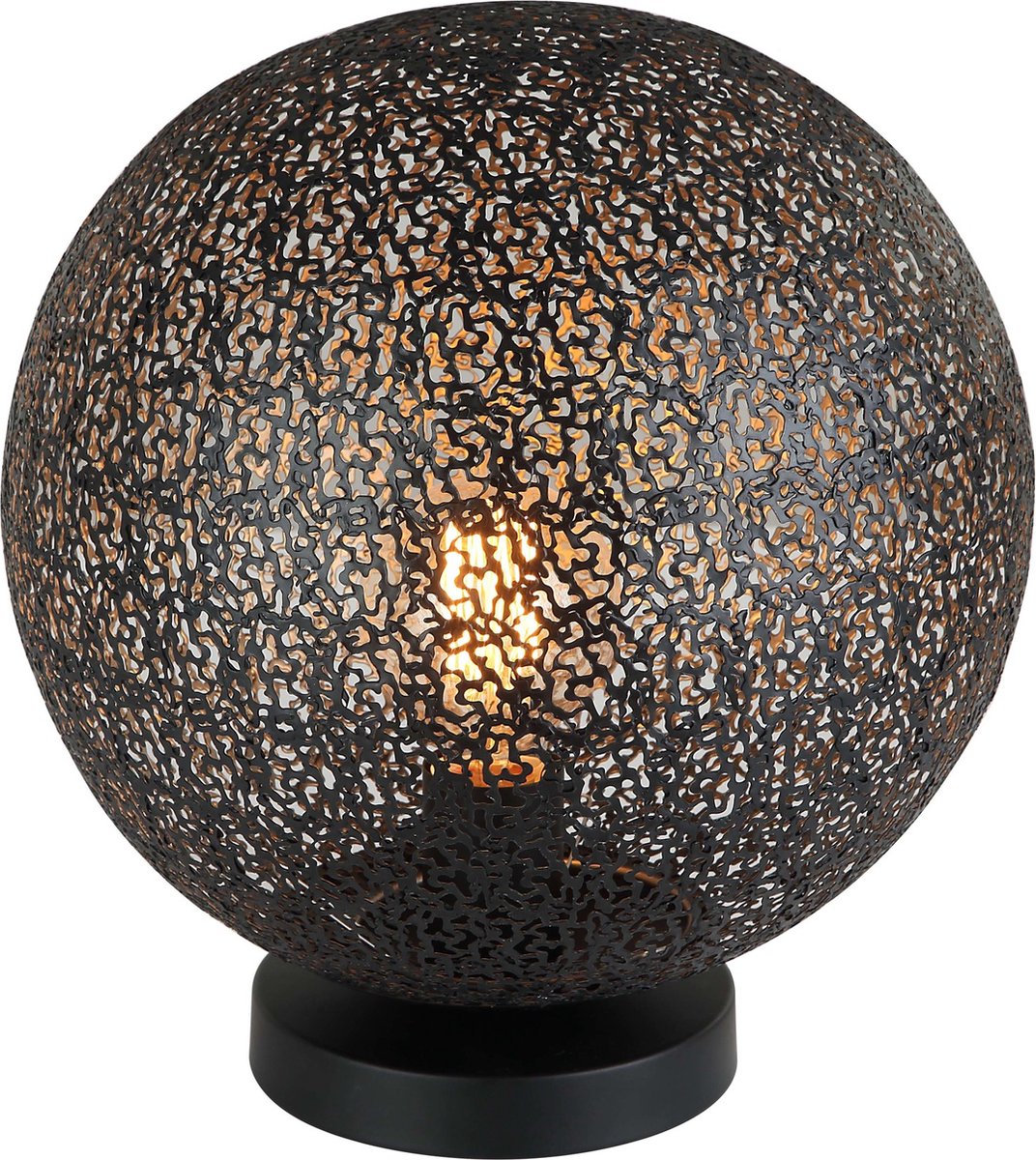 Steel Sphere - Tafellamp - uitgesneden stalen bol - dia 30cm - zwart
