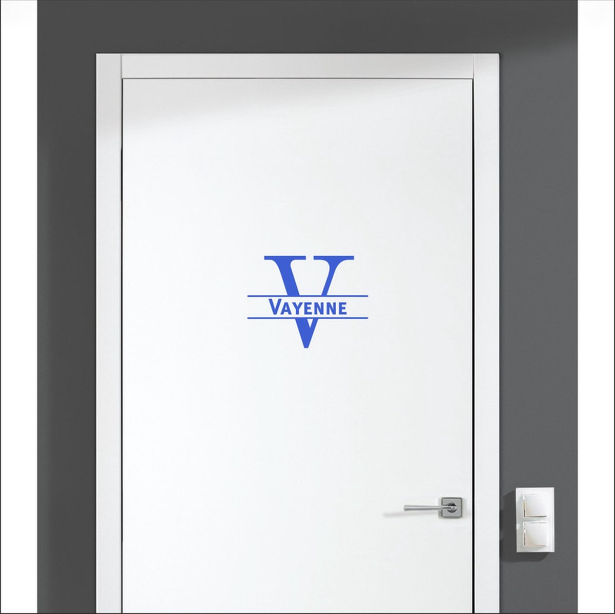 Deursticker Met Naam -  Vayenne - Blauw