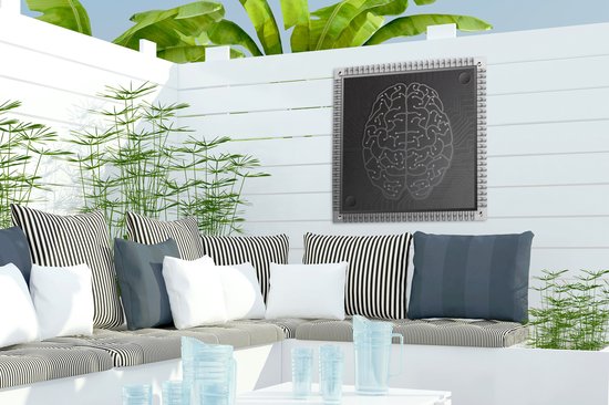 Une illustration d'affiche de jardin de cerveaux en forme artificielle 50x50 cm - petit - Toile de jardin / Toile d'extérieur / Peintures pour l'extérieur (décoration de jardin)