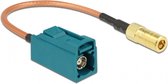 Fakra Z (v) - SMB (m) adapter kabel - RG316 - 50 Ohm / transparant - 0,15 meter